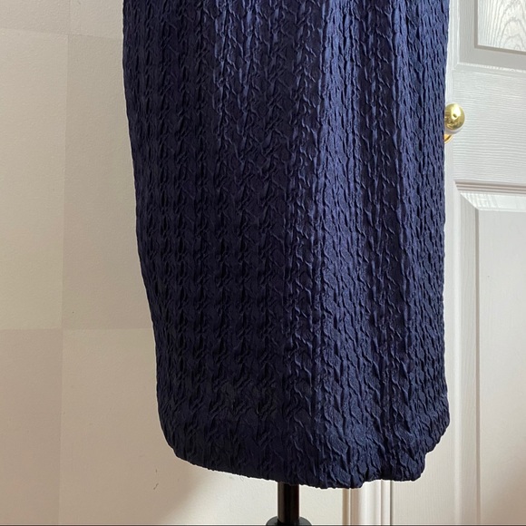 Incredible Vintage Oscar de la Renta Crepe Dark Navy Dress - Picture 3 of 11